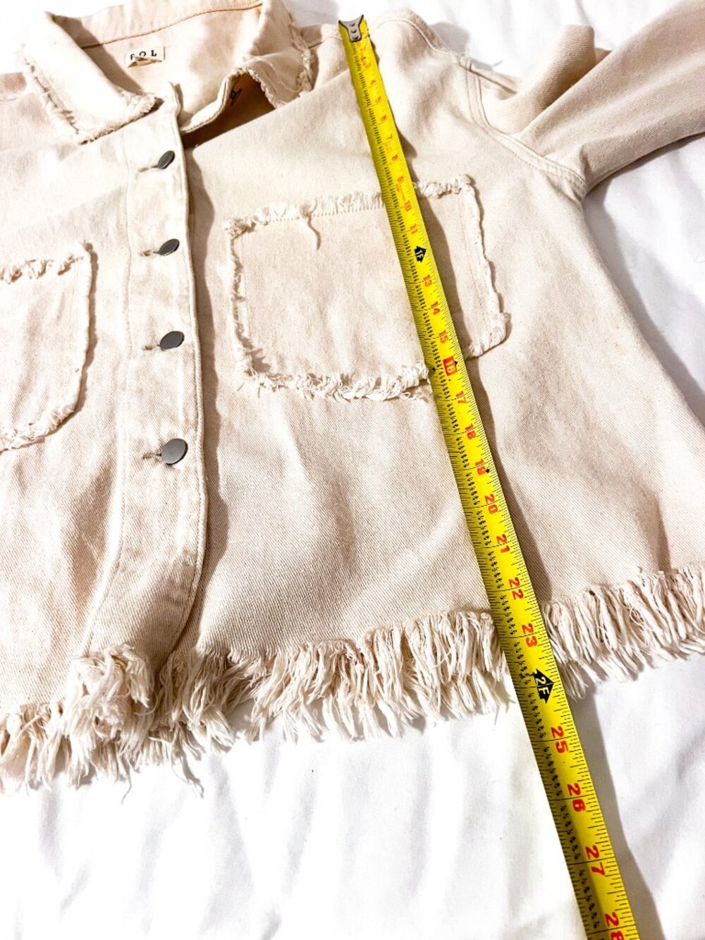 POL Frayed Edge Jacket Shacket Large - Picture 5 of 8